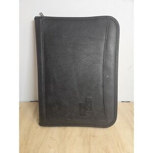 Leed's Black Zip Around Portfolio Padfolio Organizer Binder i2 Logo Business